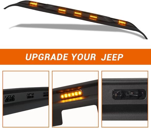 Front roof Spoiler Suitable Compatible with 2018-2024 JL Jeep Wrangler, Easy to Install with Amber LED Lights in Saudi Arabia