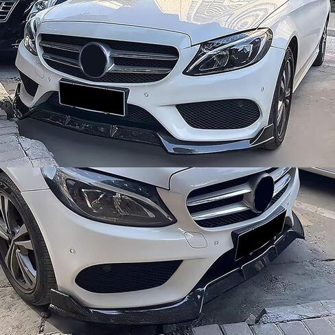 Carbon Fiber Front Lip Compatible with 2015-2018 C Class W205 C300 C43 C63 AMG Sport Models, Front Bumper Chin Lip Splitter Spoiler in Saudi Arabia