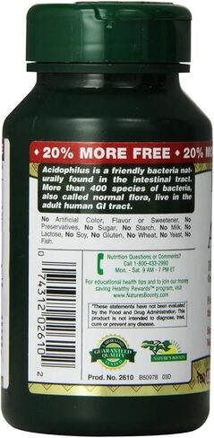 Nature's Bounty Probiotic Acidophilus, 360 Tablets (3 X 120 Count Bottles),, 360 Count () in Saudi Arabia