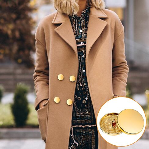 Gold Button 24 PCS Gold Dress Buttons Metal Flat Button Round Shaped Sewing Replacement Buttons for Suit Coat Shirt Jackets Craft Blazers Coat Alloy Shank Craft for Men Women 10mm 15mm 20mm 25mm in Saudi Arabia