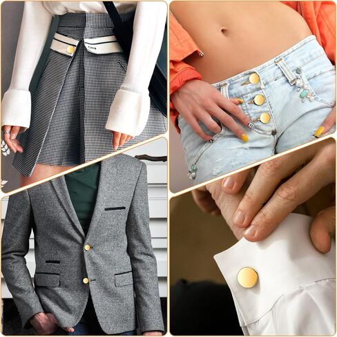 Gold Button 24 PCS Gold Dress Buttons Metal Flat Button Round Shaped Sewing Replacement Buttons for Suit Coat Shirt Jackets Craft Blazers Coat Alloy Shank Craft for Men Women 10mm 15mm 20mm 25mm in Saudi Arabia