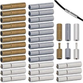 OLYCRAFT 30Sets Leather Cord End Clasp 2mm Hole Column Bayonet Clasps Brass Jewelry Clasps Leather Cord Clasp Findings for DIY Bracelets Necklaces Anklet Buckle Jewelry Making(Black Silver and Bronze) in Saudi Arabia