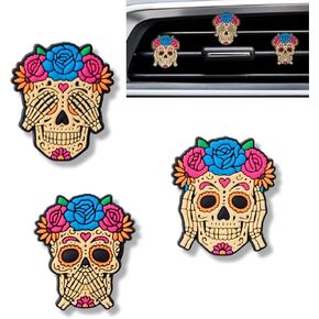 Skull Vent Clips Set for Car, Cool Skull Air Freshener Car Accessories for Men & Women, Spooky Halloween Cars Air Freshener Vent Clips, Skeleton Cars Decor Gift Idea in Saudi Arabia