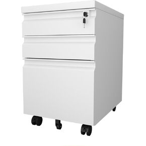 3 Drawer File Cabinet with Lock, Mobile Metal Filing Cabinet on Wheels, Under Desk Small Filing Cabinet for Home Office Storage, Letter/Legal/A4 Drawer Organizer with Anti-Tip Wheels (Black) in Saudi Arabia