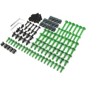 براغي هيكل الدراجة النارية مجموعة مسامير تثبيت الجسم لـ Kawasaki KLR650 KLR 650 1990-2014 2013 2012 2011 2010 2009 2008 2007 2006 2005 2004 2003 2001 2000 1999 (اللون: أخضر) in Kuwait