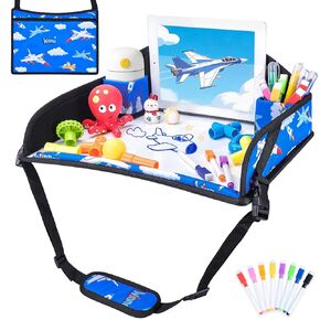 COOLBEBE Kids Travel Tray for Toddler Car Seat, Travel Tray for Airplane, Toddler Car Seat Lap Tray, Carseat Table Tray for Kids Travel Activities (Mermaid in Kuwait