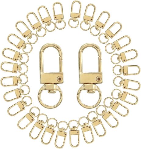 30 Pack Lobster Claw Clasps, Swivel Lanyards Trigger Snap Hooks for Keychain, Jewelry Making, Purse Bag Connector， DIY Crafts and Key Rings Accessories (Gold) in Kuwait