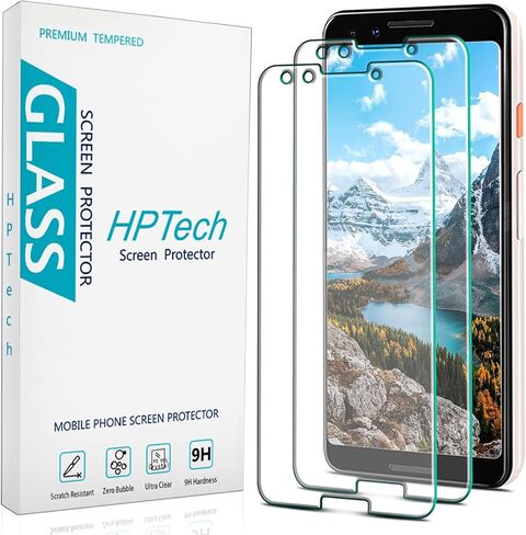HPTech (2 Pack) Designed for Google Pixel 8A Tempered Glass Screen Protector, Ultrasonic Fingerprint Compatible, Anti Scratch, Bubble Free in Kuwait