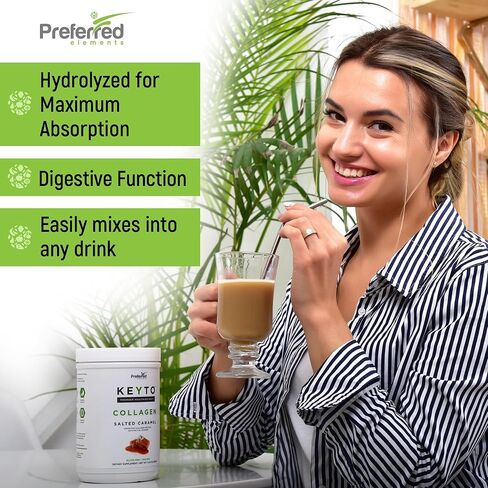 Keto Collagen Protein Powder with MCT Oil – Keto and Paleo Friendly Grass Fed and Pasture Raised Hydrolyzed Collagen Peptides – Fits Low Carb Diet and Keto Snacks – KEYTO Chocolate Flavor in Kuwait