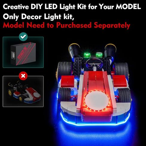 طقم إضاءة متوافق مع Lego 72037 Mario Kart - Mario وStandard Kart - لا يوجد نموذج فقط، ملحقات إضاءة LED متوافقة مع Lego 72037 (إصدار ملون مبهر) in Saudi Arabia
