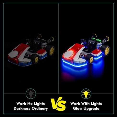 طقم إضاءة متوافق مع Lego 72037 Mario Kart - Mario وStandard Kart - لا يوجد نموذج فقط، ملحقات إضاءة LED متوافقة مع Lego 72037 (إصدار ملون مبهر) in Saudi Arabia