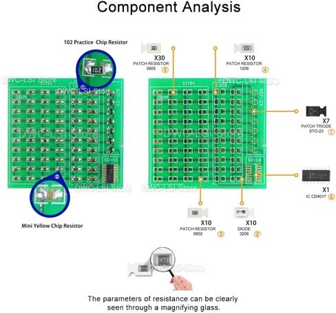 0805 SMD/SMT مكونات لوحة ممارسة اللحام مجموعات المشروع الإلكترونية لتقوم بها بنفسك مجموعة لحام لوحة التدريب على المهارات ترانزستور Led (5 قطعة) in Saudi Arabia