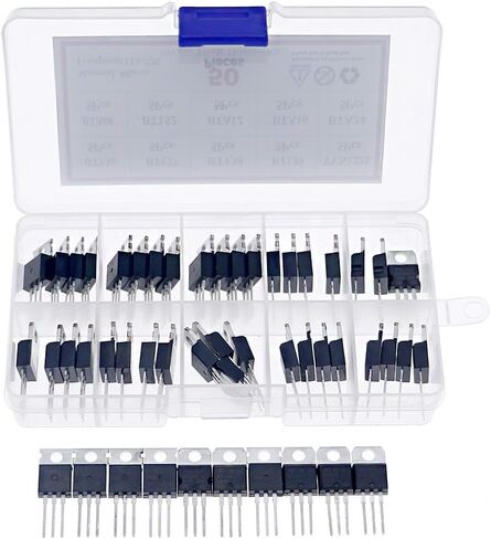 50Pcs 10 Values Triode Thyristor Kit BT136-600E BT137 BT138 BT139 TYN1225 BTA08 BT152 BTA12 BTA16 BTA24-600B With box in Saudi Arabia