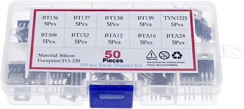 50Pcs 10 Values Triode Thyristor Kit BT136-600E BT137 BT138 BT139 TYN1225 BTA08 BT152 BTA12 BTA16 BTA24-600B With box in Saudi Arabia