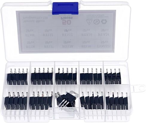 50Pcs 10 Values Triode Thyristor Kit BT136-600E BT137 BT138 BT139 TYN1225 BTA08 BT152 BTA12 BTA16 BTA24-600B With box in Saudi Arabia