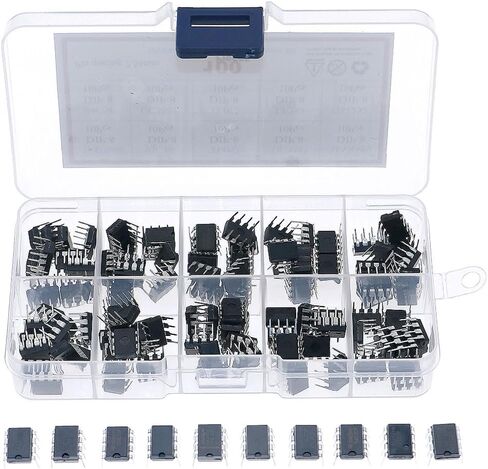 100 قطعة/صندوق IC مجموعة متنوعة من شرائح الدوائر المتكاملة Icl7660 93C46 TL062 UC3843 MAX485 24C64 UC3842 TL072 LF353 DS1302 in Saudi Arabia