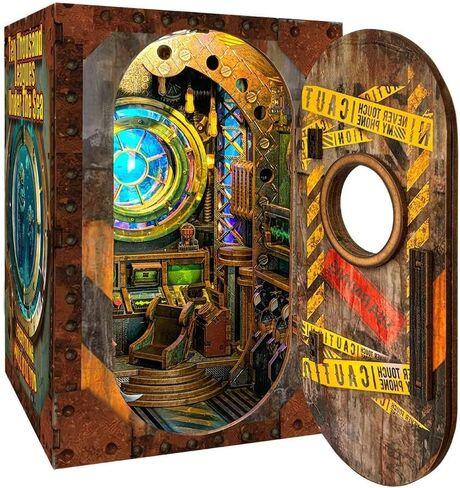 Book Nook Kit for Adults, DIY Dollhouse Booknooks Penglai Wonderland Ancient Chinese Landscapes Bookshelf Insert Decor with Dust Cover 3D Wooden Assembly Model Decoration Creative Gift in Saudi Arabia