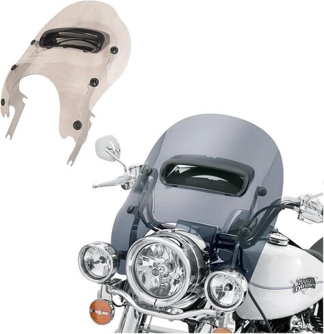 Motorcycle Transparent Detachable Wind Splitter Vented Windshield Windscreen '94-Later Road King Models Except FLHRS 2017 UP(Light Smoke) in Saudi Arabia