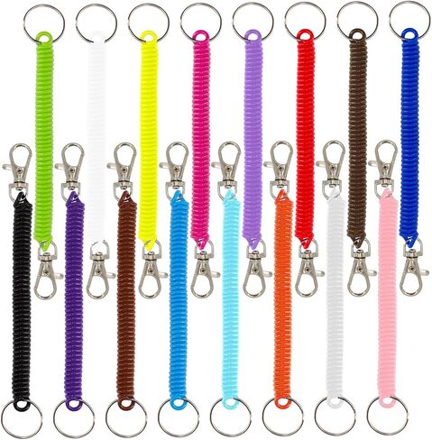 BDS-HOME Retractable Spring Coil KeychainSpiral Wrist Coil Key Chains Safety Anti-Lost Stretch Cord with Lobster Clasp in Saudi Arabia