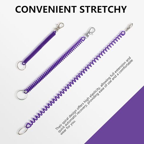 BDS-HOME Retractable Spring Coil KeychainSpiral Wrist Coil Key Chains Safety Anti-Lost Stretch Cord with Lobster Clasp in Saudi Arabia