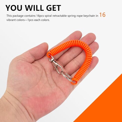 BDS-HOME Retractable Spring Coil KeychainSpiral Wrist Coil Key Chains Safety Anti-Lost Stretch Cord with Lobster Clasp in Saudi Arabia