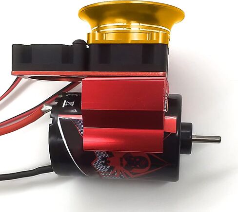 غطاء مروحة سيارة Kingsea RC معدني لمحرك ESC غطاء مروحة تبريد متوافق مع 1/10 RC Drift Car Sakura D3 D4 XIS XI HSP تحسين أداء تبريد المحرك، ذهبي in Kuwait