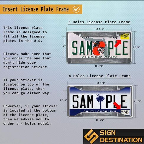 Sign Destination Metal Insert License Plate Frame Veteran U.S. Coast Guard Navy Weatherproof Car Accessories Chrome 2 Holes Solid Insert 1 Frame in Saudi Arabia
