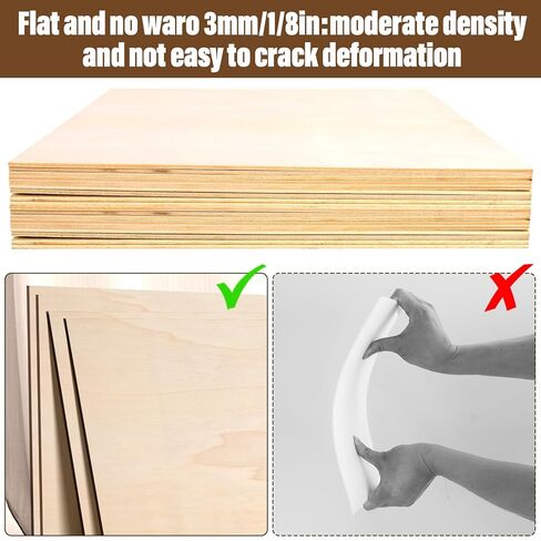 12 Pack Basswood Sheets 1/8, 3 mm Basswood for Laser Cutting, 12X12 Inches Unfinished Wood Sheets for Engraving/Crafts/DIY/Architectural Models/Drawing in Saudi Arabia