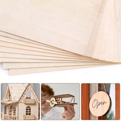 12 Pack Basswood Sheets 1/8, 3 mm Basswood for Laser Cutting, 12X12 Inches Unfinished Wood Sheets for Engraving/Crafts/DIY/Architectural Models/Drawing in Saudi Arabia
