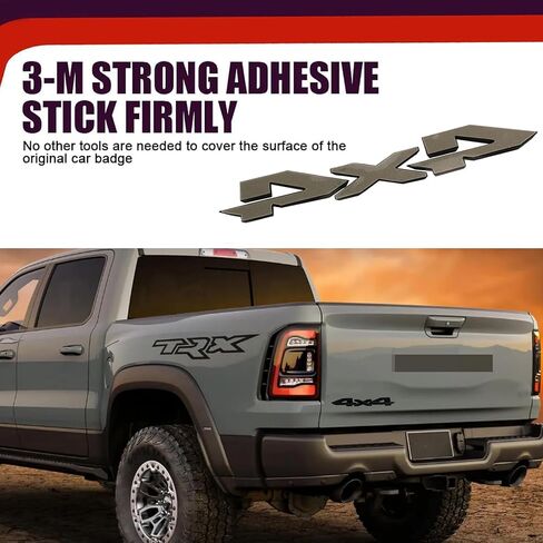 شعار شارة الباب الخلفي باللون الأسود غير اللامع 4X4 مناسب لـ 2019-2022 RAM 1500 2500 3500 Big Horn Rebel TRX OEM Big Horn Rebel (أسود) in Kuwait