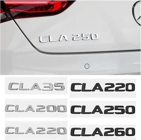 قطعة واحدة 2017-2022 CLA250 CLA 250 حرف شعار خلفي بحقيبة السيارة ملصق لوحة الاسم (فضي) in Kuwait