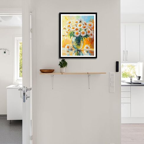 ARNLRDYA Daisy Flowers Paint by Number Kits, White Floral Vase Paint by Numbers for Beginners, Plant Flower Acrylic Paints Oil Painting for Home Decor(16×20inches, Unframe) in Saudi Arabia
