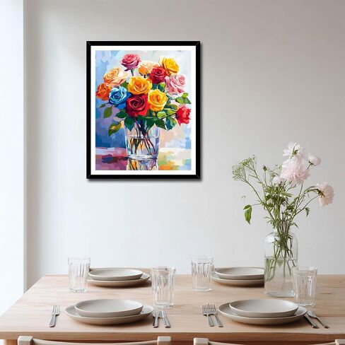 ARNLRDYA Daisy Flowers Paint by Number Kits, White Floral Vase Paint by Numbers for Beginners, Plant Flower Acrylic Paints Oil Painting for Home Decor(16×20inches, Unframe) in Saudi Arabia