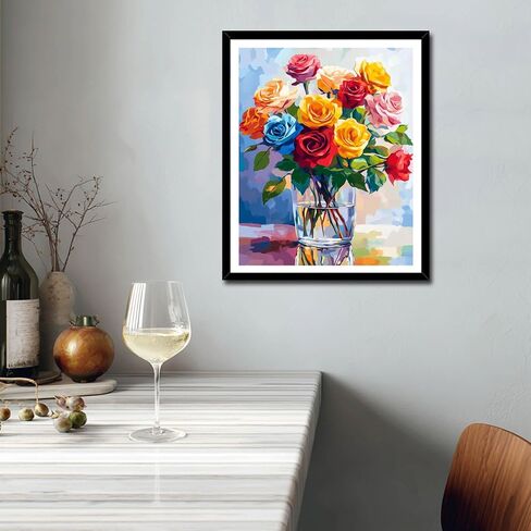 ARNLRDYA Daisy Flowers Paint by Number Kits, White Floral Vase Paint by Numbers for Beginners, Plant Flower Acrylic Paints Oil Painting for Home Decor(16×20inches, Unframe) in Saudi Arabia
