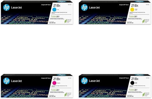 حزمة خرطوشة حبر HP 218X عالية الإنتاجية باللون الأسود والسماوي والأرجواني والأصفر (4 عبوات) | تعمل مع سلسلة Color Laser Jet Pro 3102 وMFP 3301 in Kuwait
