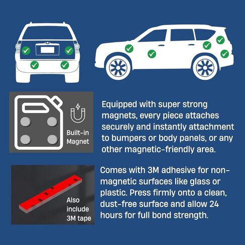 Mini Off-Roading Gear Bumper Magnets,Magnetic Little Shackles & Traction Board for Offroad Fans, Funny SUV Truck Emblems Sticker (Orange-Trac Board) in Saudi Arabia