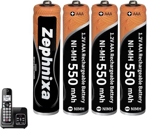4 Pack Ni-MH AAA Rechargeable Batteries, 1.2V 550mAh AAA Batteries for Panasonic Cordless Phones, Remote Controls, Toys, 1200+ Cycles Low Self-Discharge in Saudi Arabia