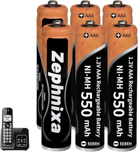 4 Pack Ni-MH AAA Rechargeable Batteries, 1.2V 550mAh AAA Batteries for Panasonic Cordless Phones, Remote Controls, Toys, 1200+ Cycles Low Self-Discharge in Saudi Arabia