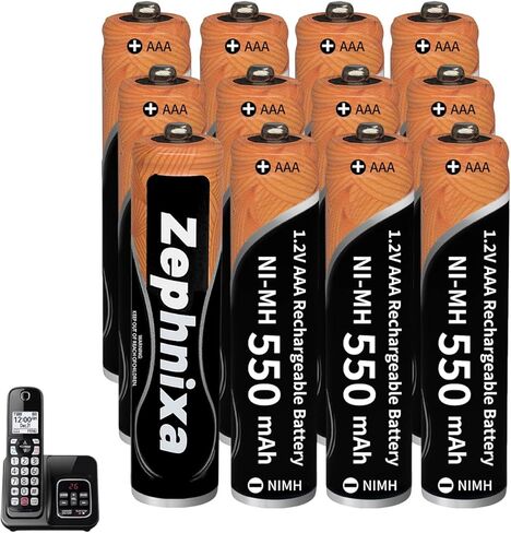 4 Pack Ni-MH AAA Rechargeable Batteries, 1.2V 550mAh AAA Batteries for Panasonic Cordless Phones, Remote Controls, Toys, 1200+ Cycles Low Self-Discharge in Saudi Arabia