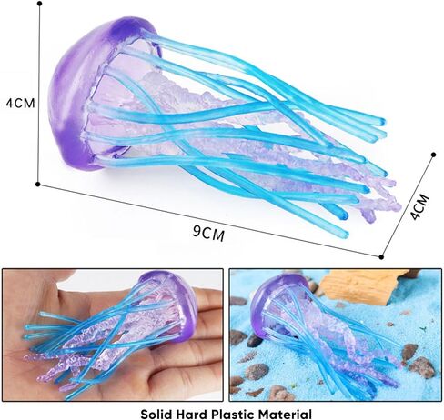 Realistic Jellyfish Model Figure Toys Ocean World Animal Creatures Figurine Sea Life Collection Science Educational Props (Purple Blue) in Saudi Arabia