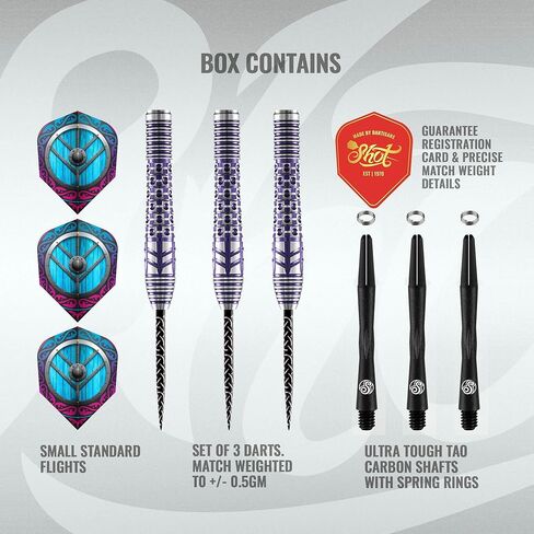 Shot! Darts Viking Shield Maiden 90% Tungsten Pro Throwing Darts Steel Tip Set, Professional – Made in New Zealand – Designed Dart Flights for Women & Men – Metal Tip Bar Darts for Adults in Saudi Arabia