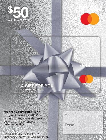 بطاقة هدايا Mastercard بقيمة 50 دولارًا (بالإضافة إلى رسوم شراء بقيمة 4.95 دولارًا) in Saudi Arabia