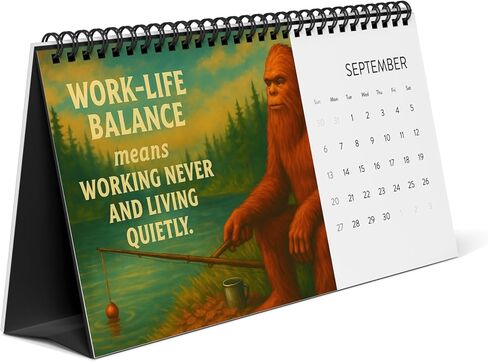 Life Advice from Sasquatch 2026 Desk Calendar – Funny Bigfoot Quotes, Retro Art, Nature Humor Gift for Home or Office in Saudi Arabia