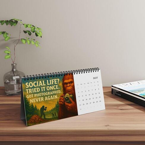 Life Advice from Sasquatch 2026 Desk Calendar – Funny Bigfoot Quotes, Retro Art, Nature Humor Gift for Home or Office in Saudi Arabia