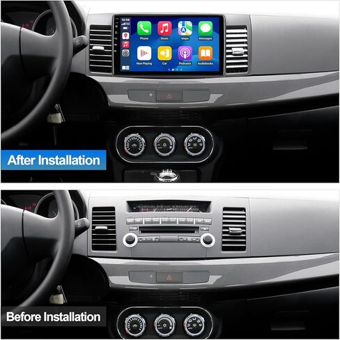 2+32G 10.1-inch Android 12 Car Stereo for Mitsubishi Lancer 2007-2013 IPS Touchscreen Screen Car Radio with Carplay & Android Auto Support Backup Camera GPS FM Navi BT SWC (with Canbus) in Saudi Arabia