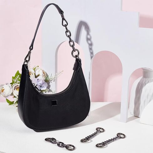 UNICRAFTALE 4Pcs 2 Styles 3.7"-4.17" Bag Extender ChainsPurse Strap Extenders Gunmetal Shoulder Bag Strap Extender Chains with Spring Gate Rings for Bag Straps Replacement Accessories in Saudi Arabia