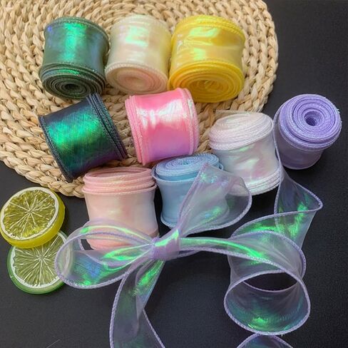 1PC 10yd Roll Gift Wrapping Fish Tail Tulle Ribbon for DIY Projects, White in Saudi Arabia