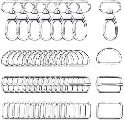 Purse Hardware Set, 20 Pieces Metal Bag Making Supplies, 1-1/2 Inch Swivel Hooks, D-Rings, Slide Buckle，Rectangle Ring, 4 Colors (Bronze) in Saudi Arabia