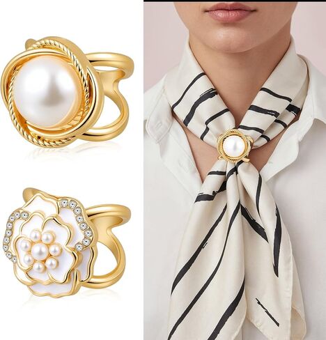 3 Pcs Scarf Clips for Women, Scarf Rings Buckle Set for Women, Versatile ScarfClips and Slides for Silk Scarves, Ties, Accessories in Saudi Arabia