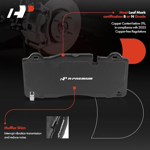 A-Premium Front Ceramic Disc Brake Pads Set Compatible with Chevrolet and Cadillac Models - Camaro 2017-2024, CTS 2016-2019, 4 Pcs in Saudi Arabia